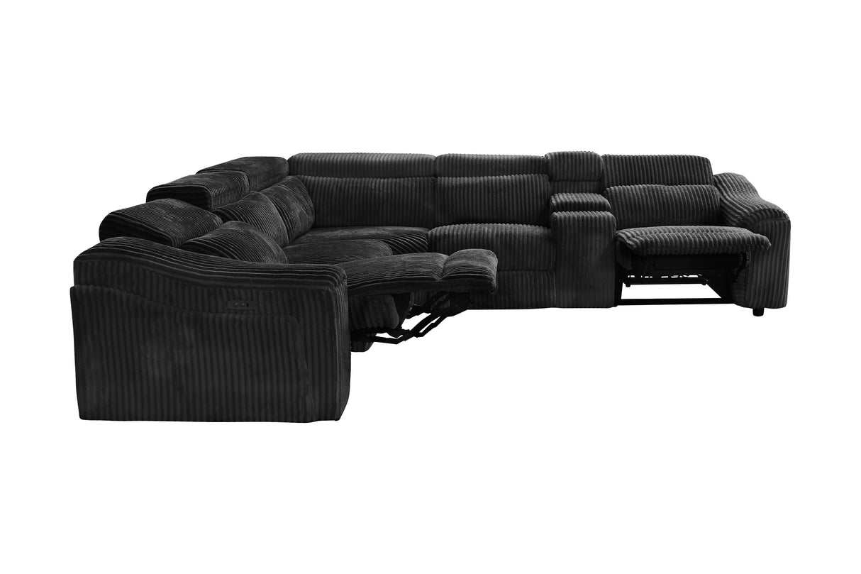 Yash Black 6-Piece Power Reclining Sectional
