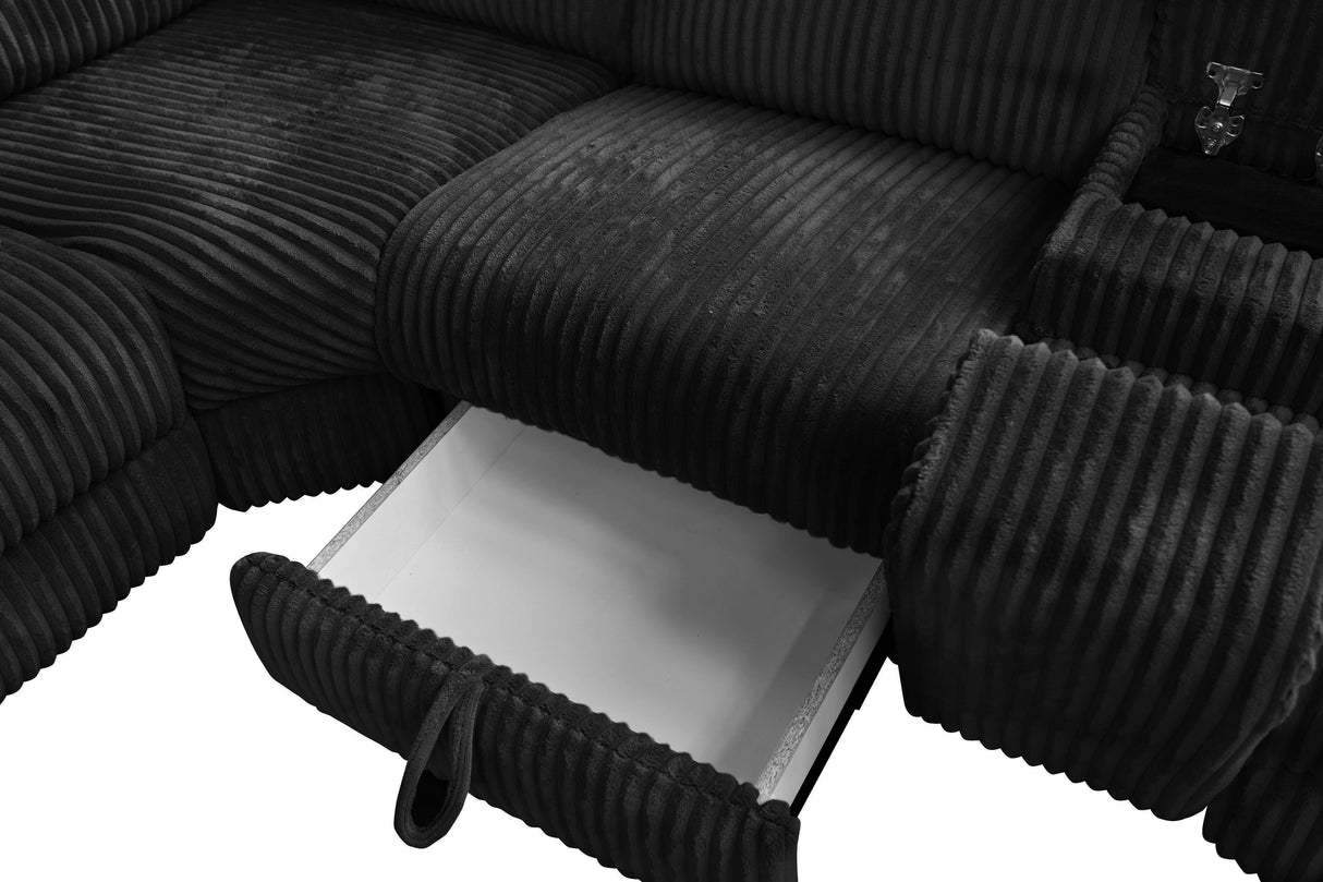 Yash Black 6-Piece Power Reclining Sectional
