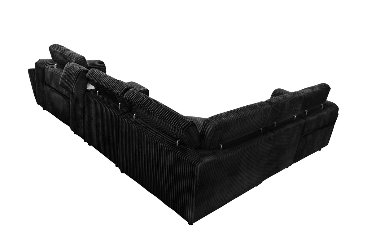 Yash Black 6-Piece Power Reclining Sectional