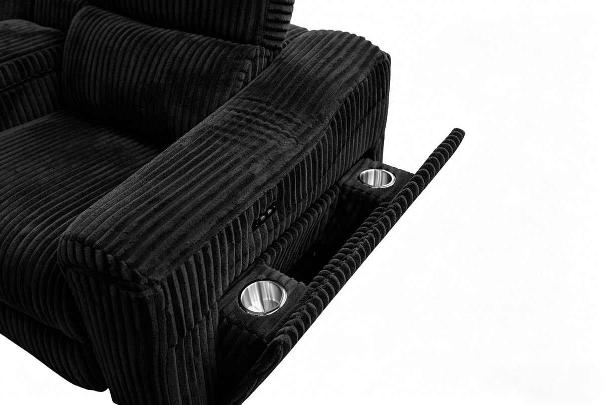 Yash Black 6-Piece Power Reclining Sectional