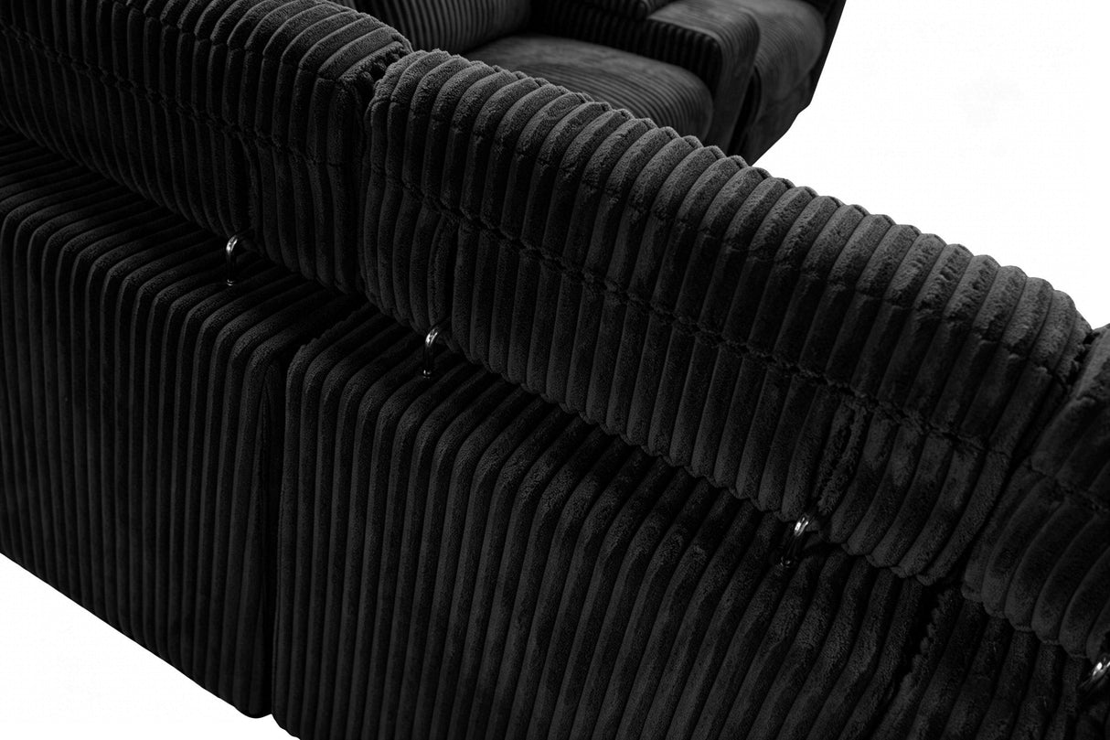 Yash Black 6-Piece Power Reclining Sectional