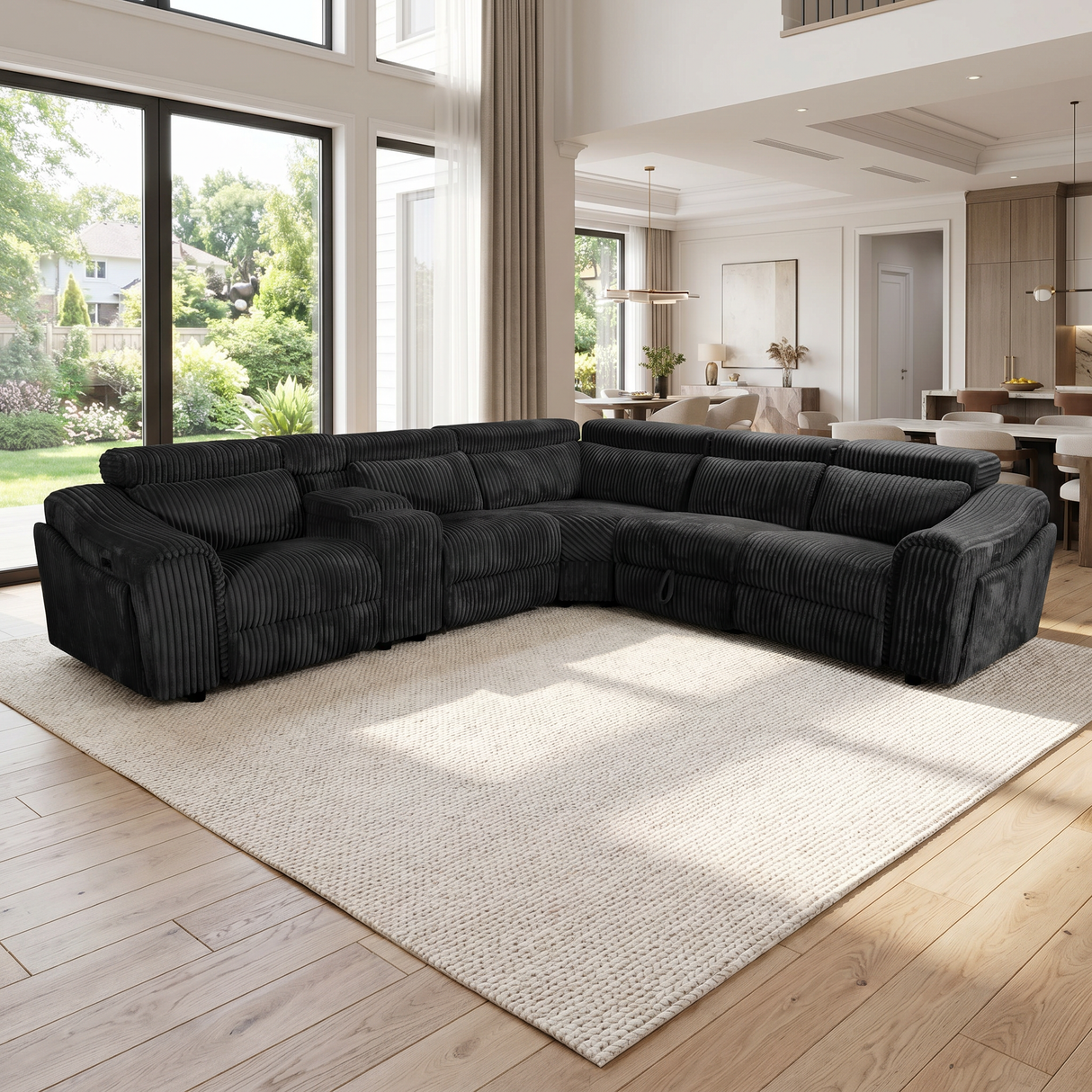 Yash Black 6-Piece Power Reclining Sectional
