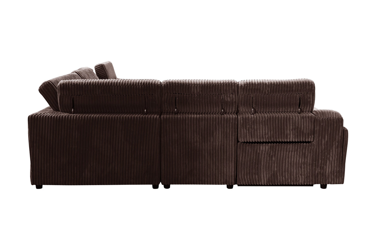 Yash Brown 6-Piece Power Reclining Sectional