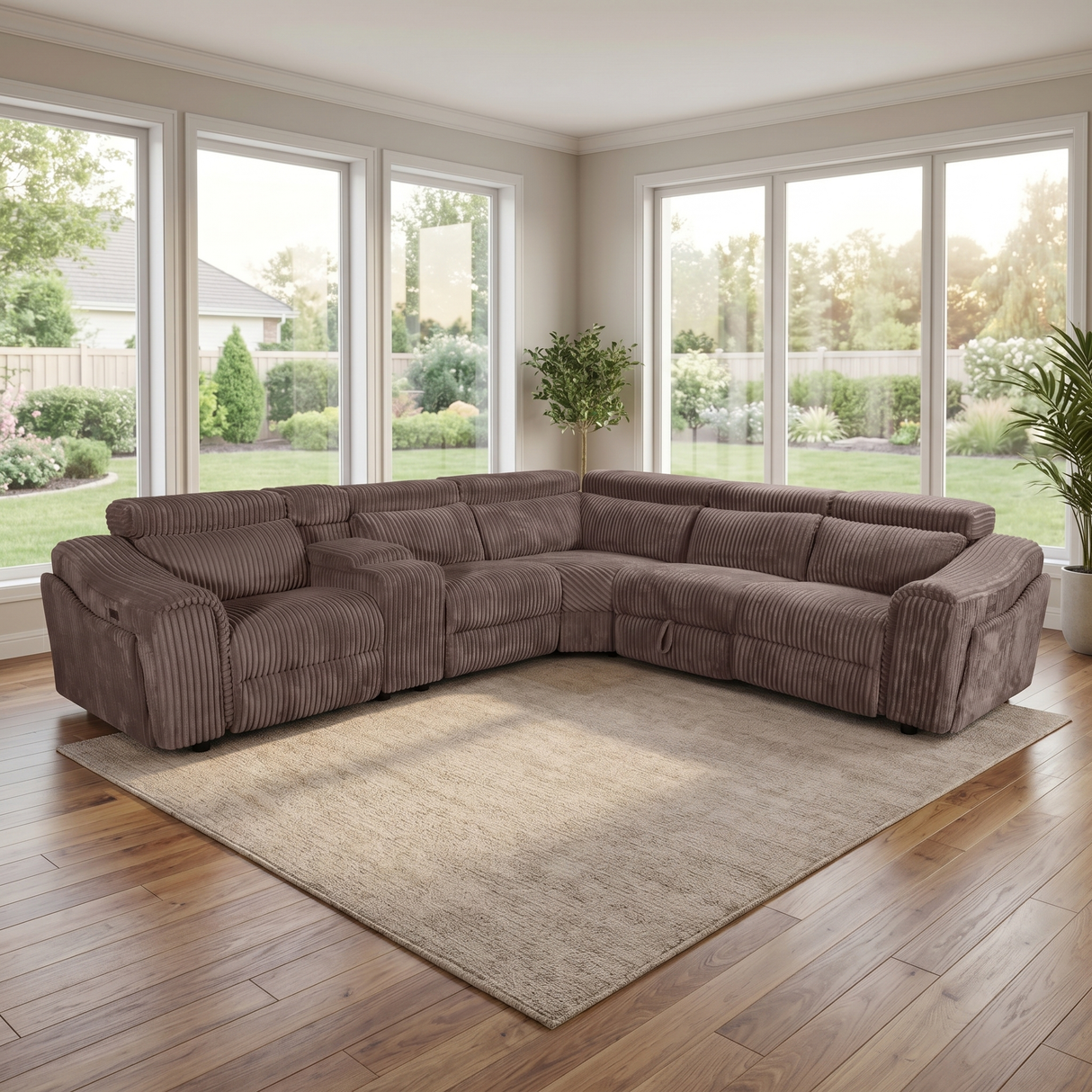 Yash Brown 6-Piece Power Reclining Sectional