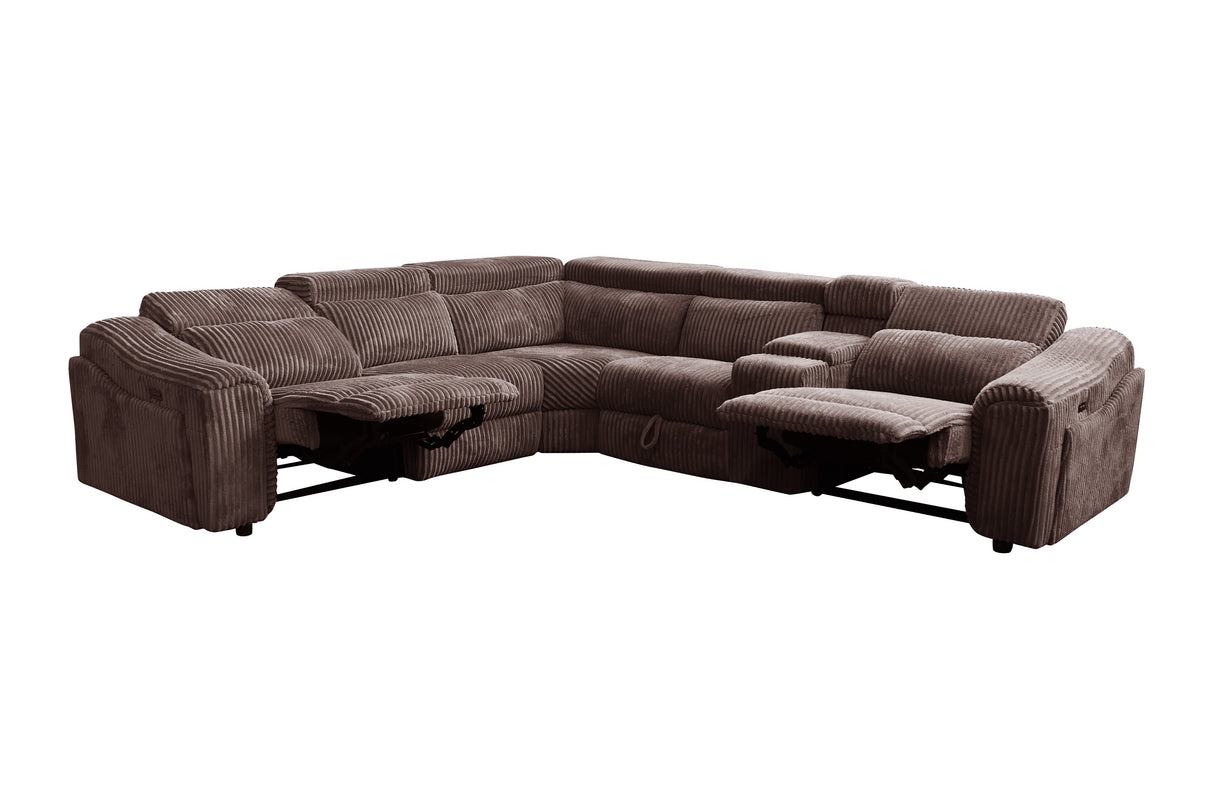 Yash Brown 6-Piece Power Reclining Sectional