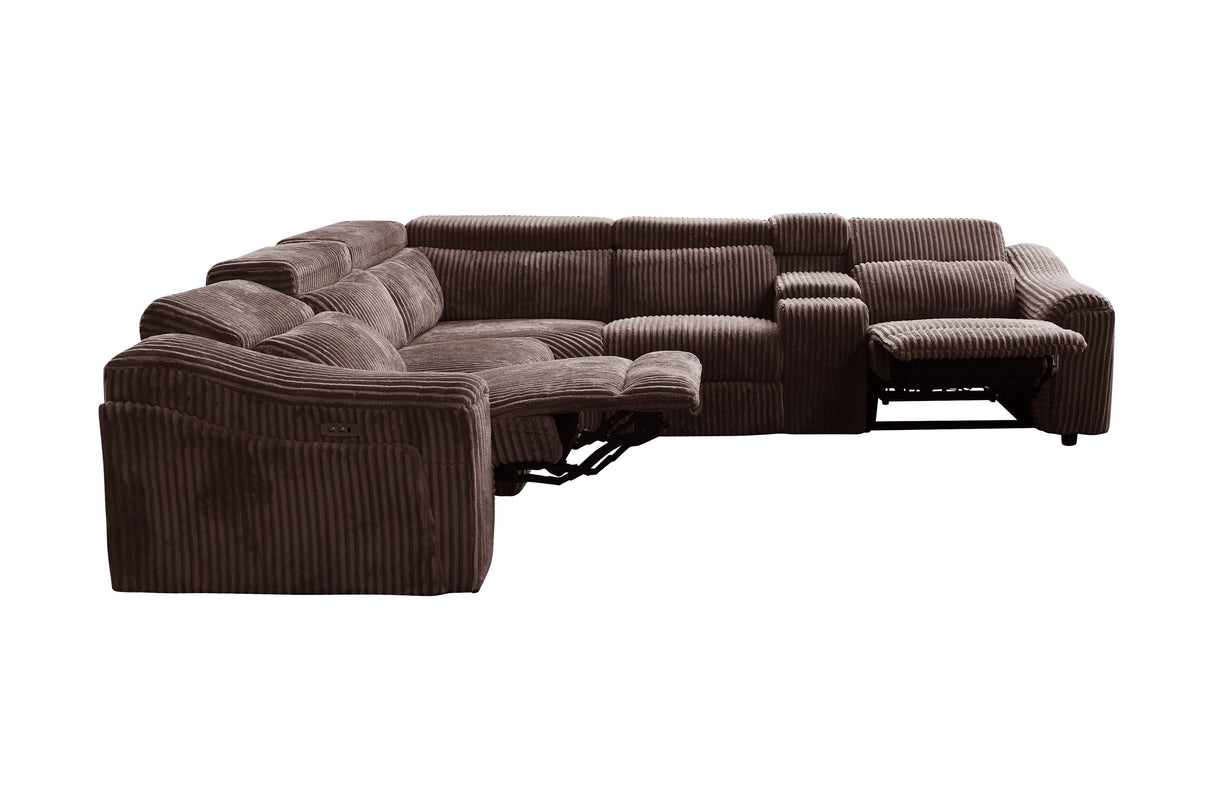 Yash Brown 6-Piece Power Reclining Sectional