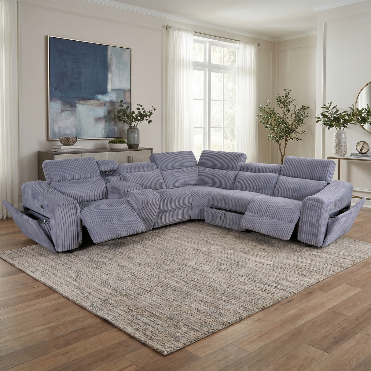 Yash Grey 6-Piece Power Reclining Sectional
