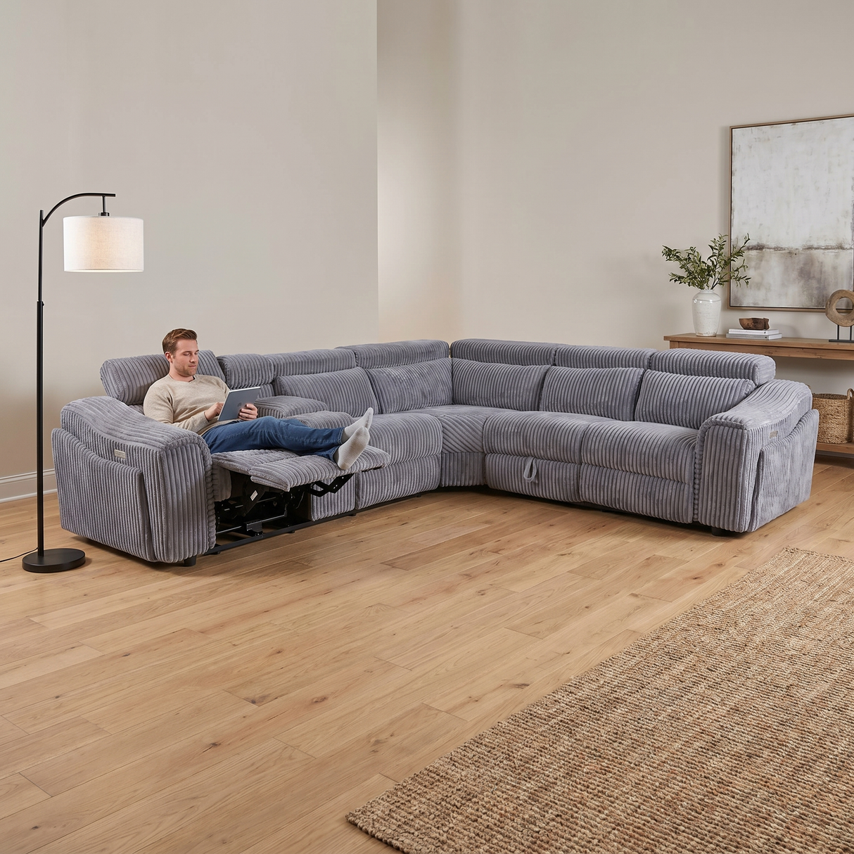 Yash Grey 6-Piece Power Reclining Sectional