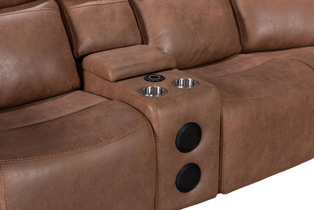Romi Brown Power Reclining Sectional by New Era Innovations at Eve Furniture