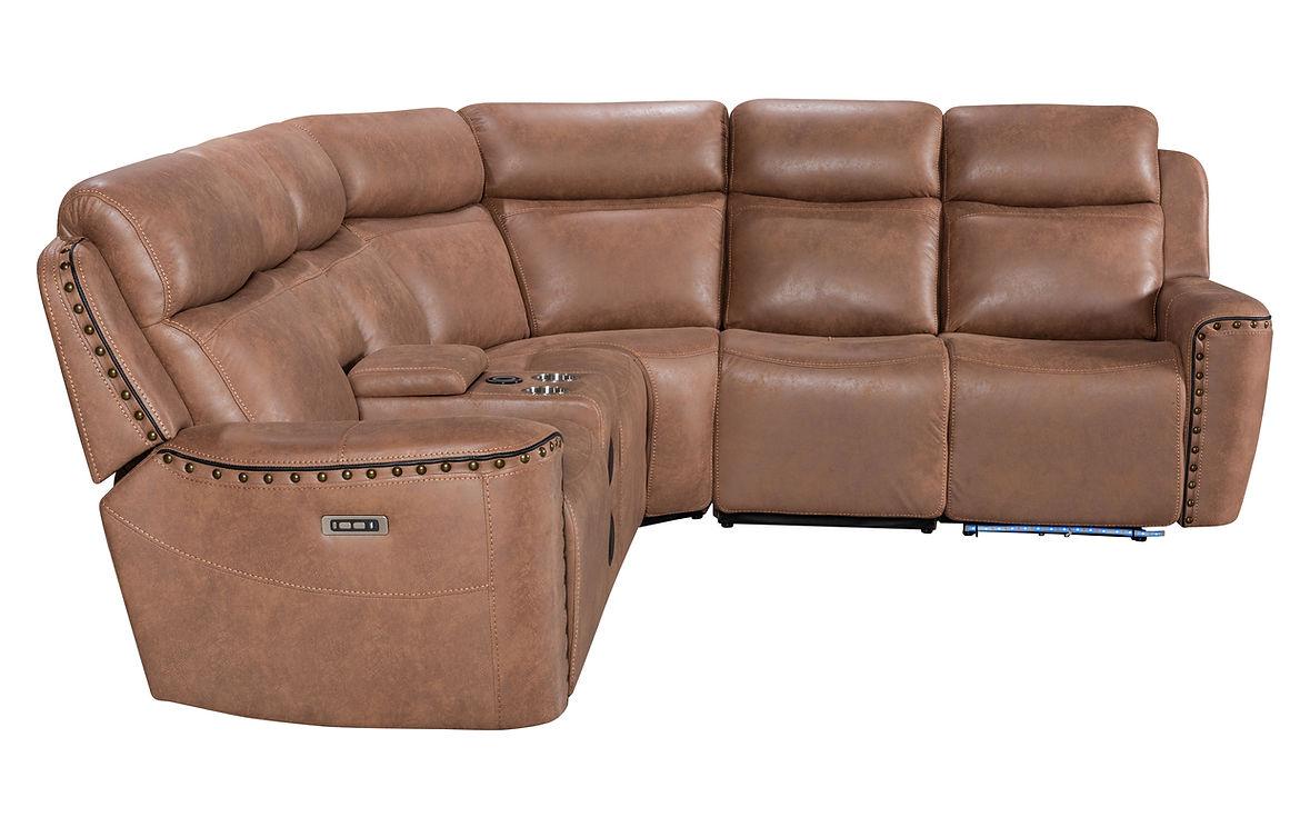 Romi Brown Power Reclining Sectional by New Era Innovations at Eve Furniture