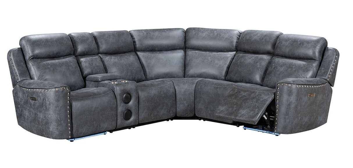 Romi Grey Power Reclining Sectional by New Era Innovations at Eve Furniture