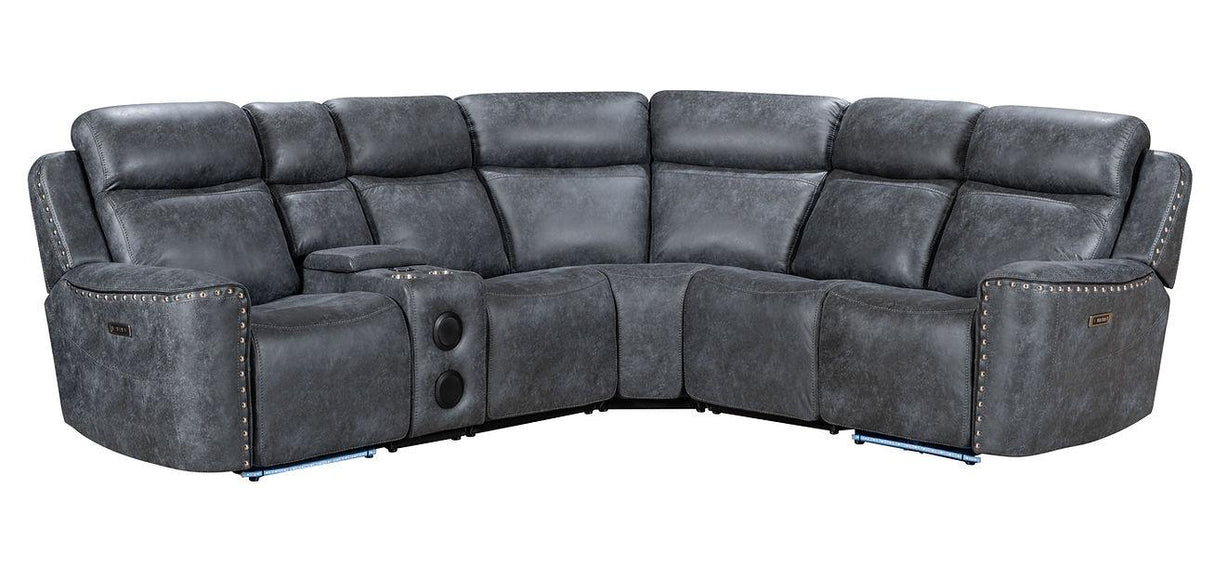 Romi Grey Power Reclining Sectional by New Era Innovations at Eve Furniture