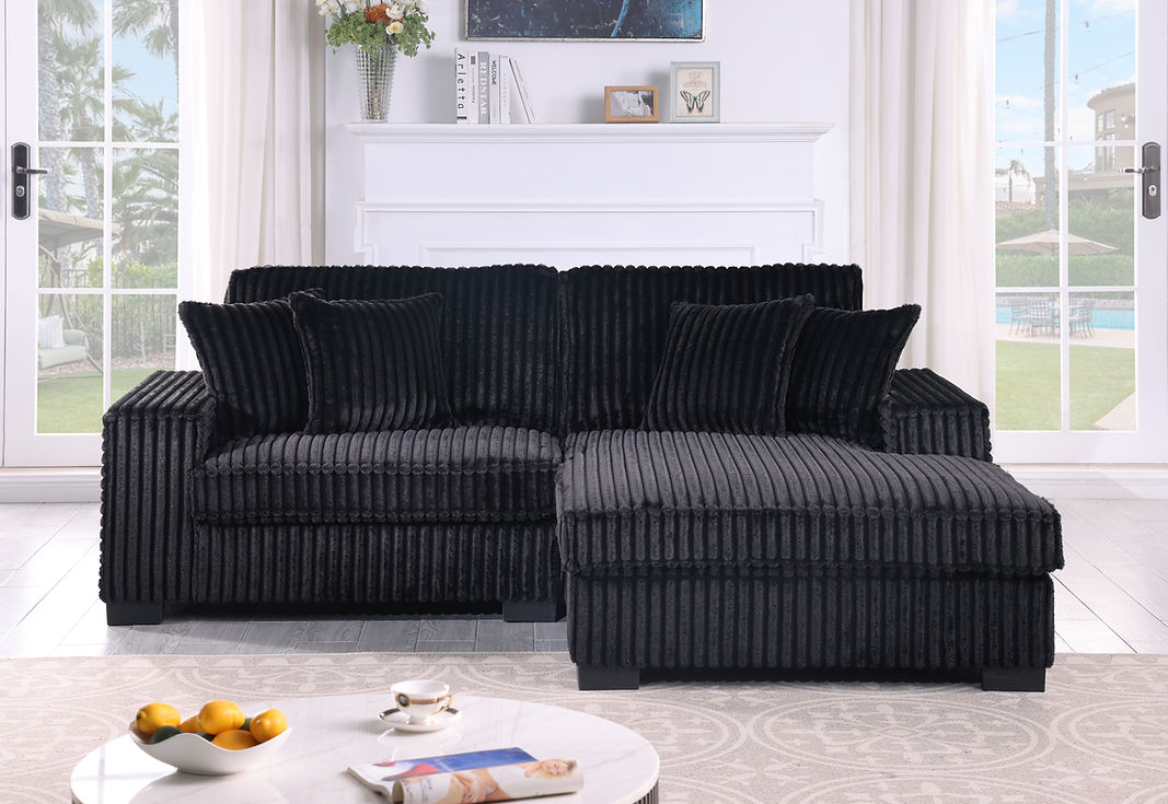 Comfy II Black 2-Piece Right Arm Facing (RAF) Sectional by New Era Innovations at Eve Furniture