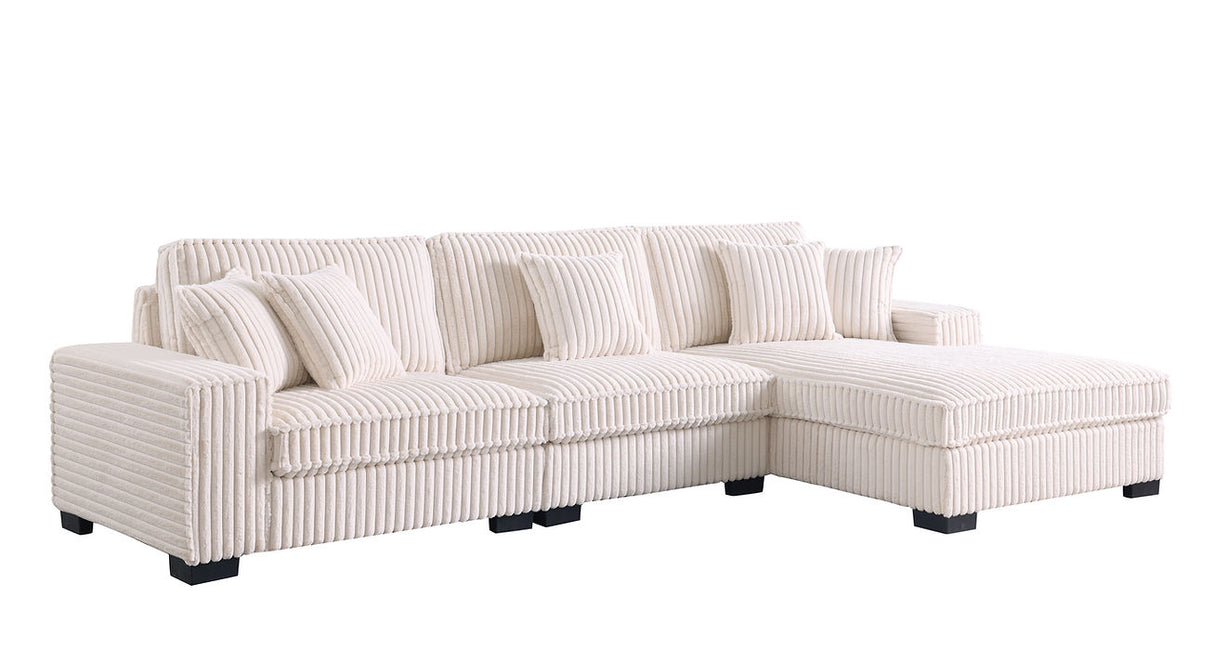 Comfy II Cream 3-Piece Right Arm Facing (RAF) Sectional by New Era Innovations at Eve Furniture