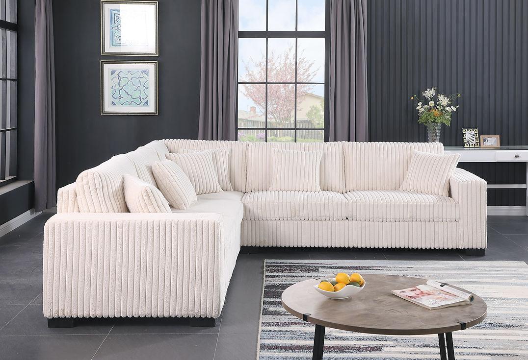 Comfy II Cream 2-Piece Right Arm Facing (RAF) Sectional by New Era Innovations at Eve Furniture