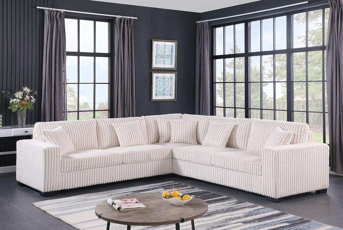 Comfy II Cream 2-Piece Right Arm Facing (RAF) Sectional by New Era Innovations at Eve Furniture