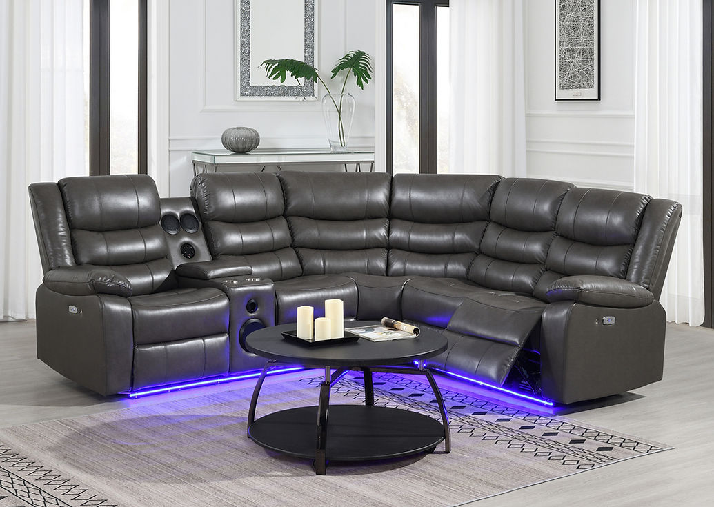 Sonic Grey Power Reclining Sectional by New Era Innovations at Eve Furniture