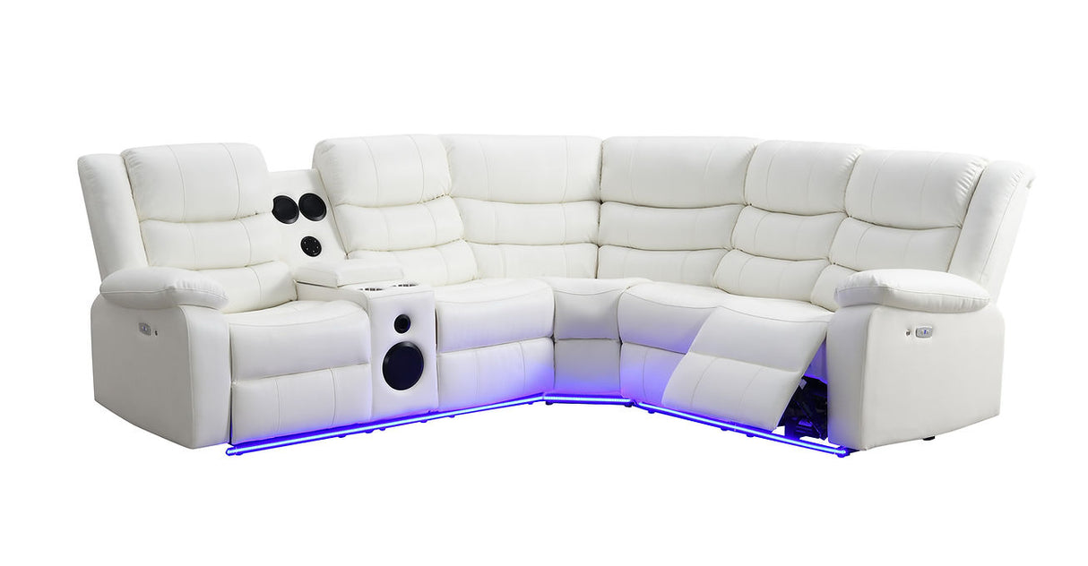 Sonic White Power Reclining Sectional by New Era Innovations at Eve Furniture
