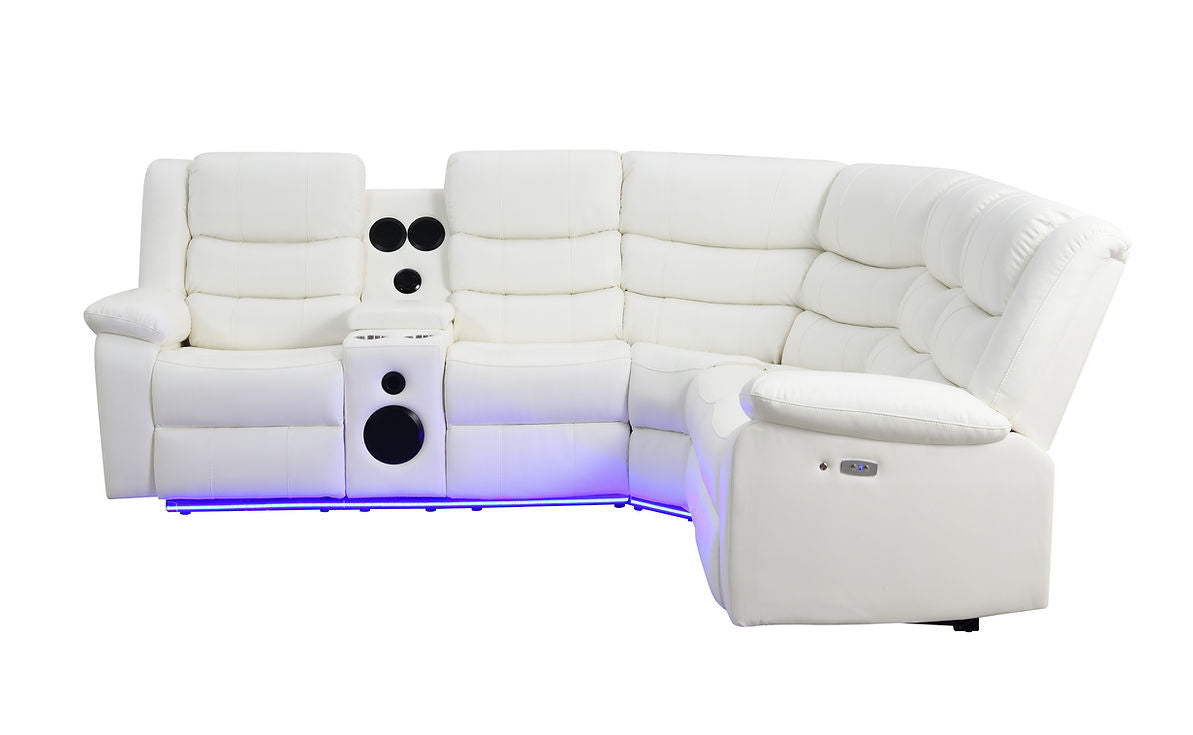 Sonic White Power Reclining Sectional by New Era Innovations at Eve Furniture