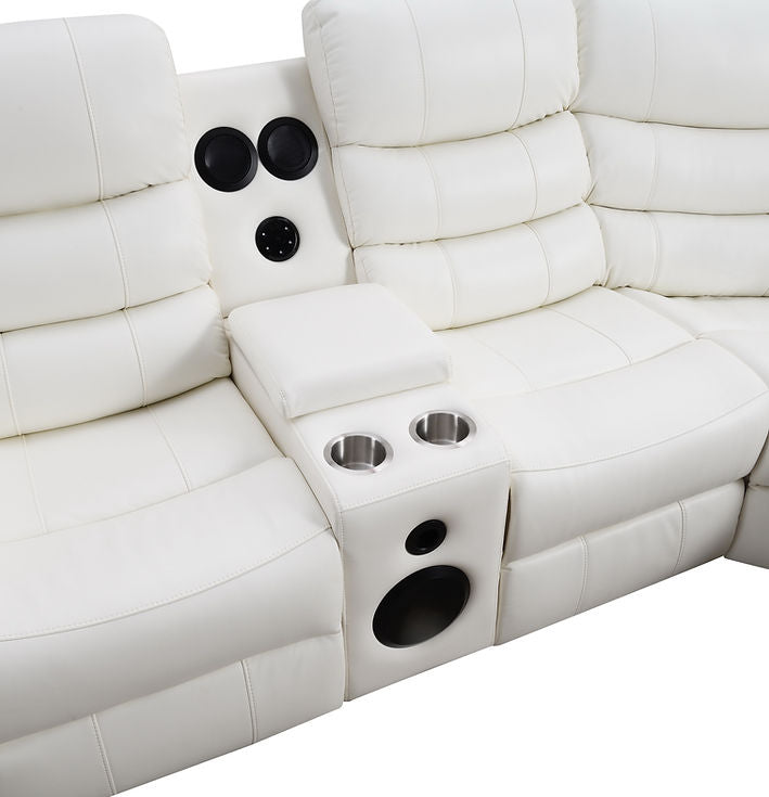 Sonic White Power Reclining Sectional by New Era Innovations at Eve Furniture