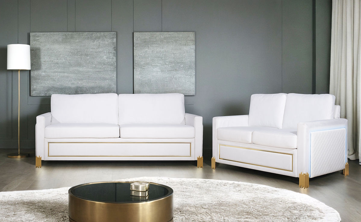 Glamor White Living Room Set by New Era Innovations at Eve Furniture