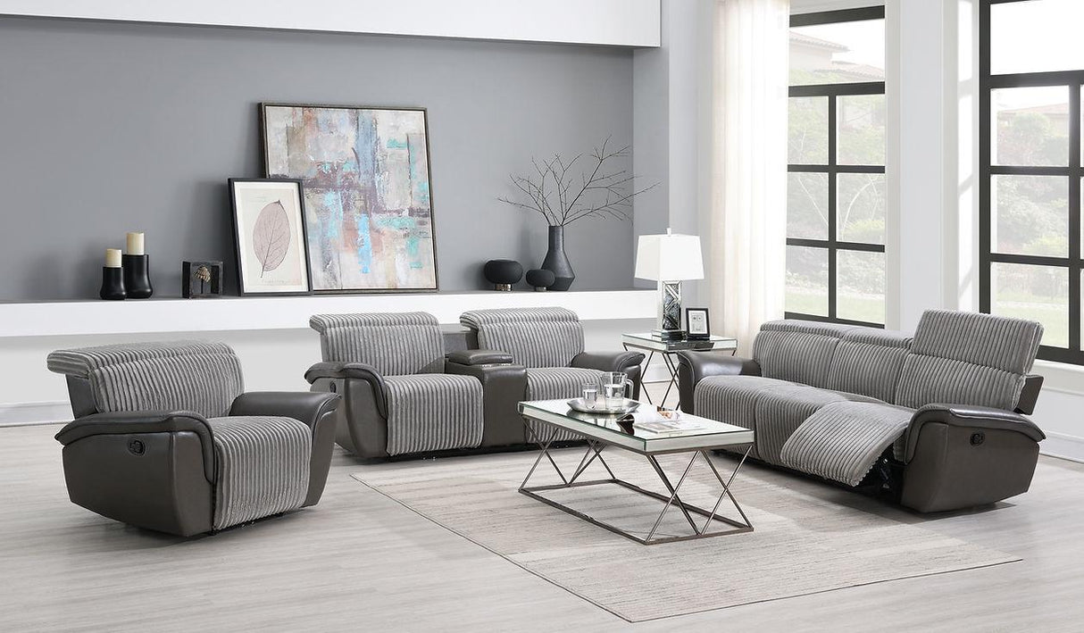 Twist Grey 3-Piece Reclining Living Room Set by New Era Innovations at Eve Furniture