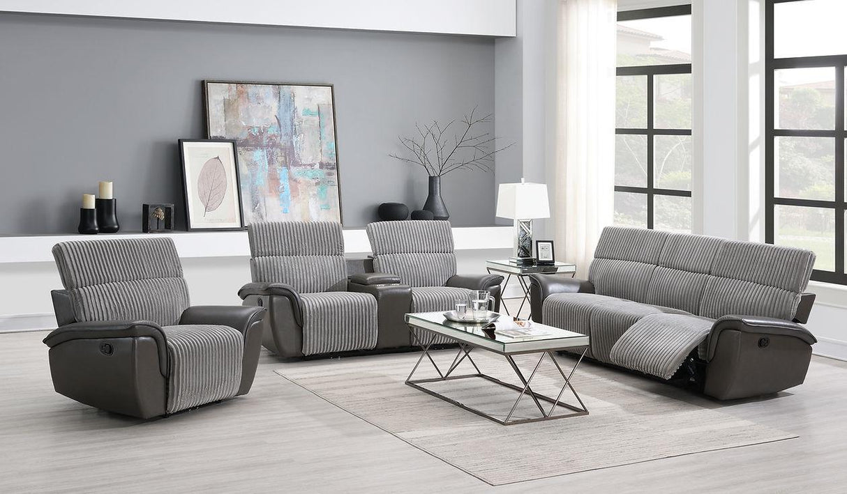 Twist Grey 3-Piece Reclining Living Room Set by New Era Innovations at Eve Furniture