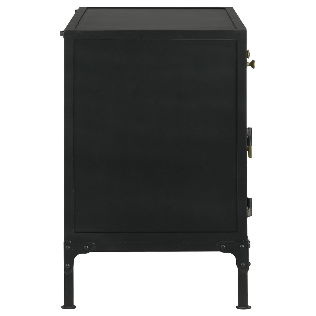 Sadler Black 2-Drawer Accent Cabinet with Glass Doors by Coaster at Eve Furniture
