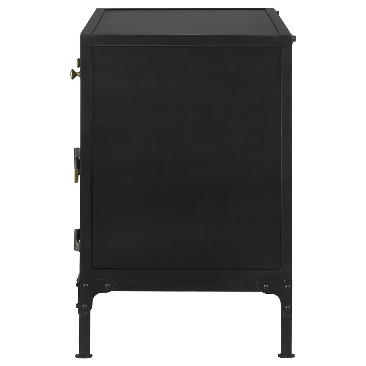 Sadler Black 2-Drawer Accent Cabinet with Glass Doors by Coaster at Eve Furniture