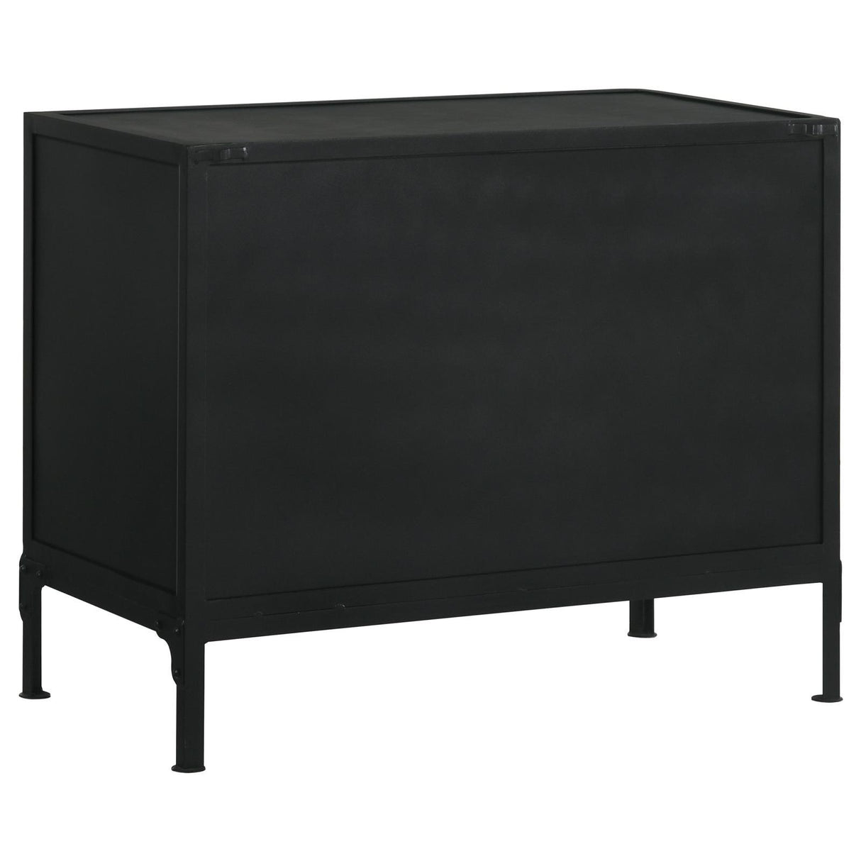Sadler Black 2-Drawer Accent Cabinet with Glass Doors by Coaster at Eve Furniture