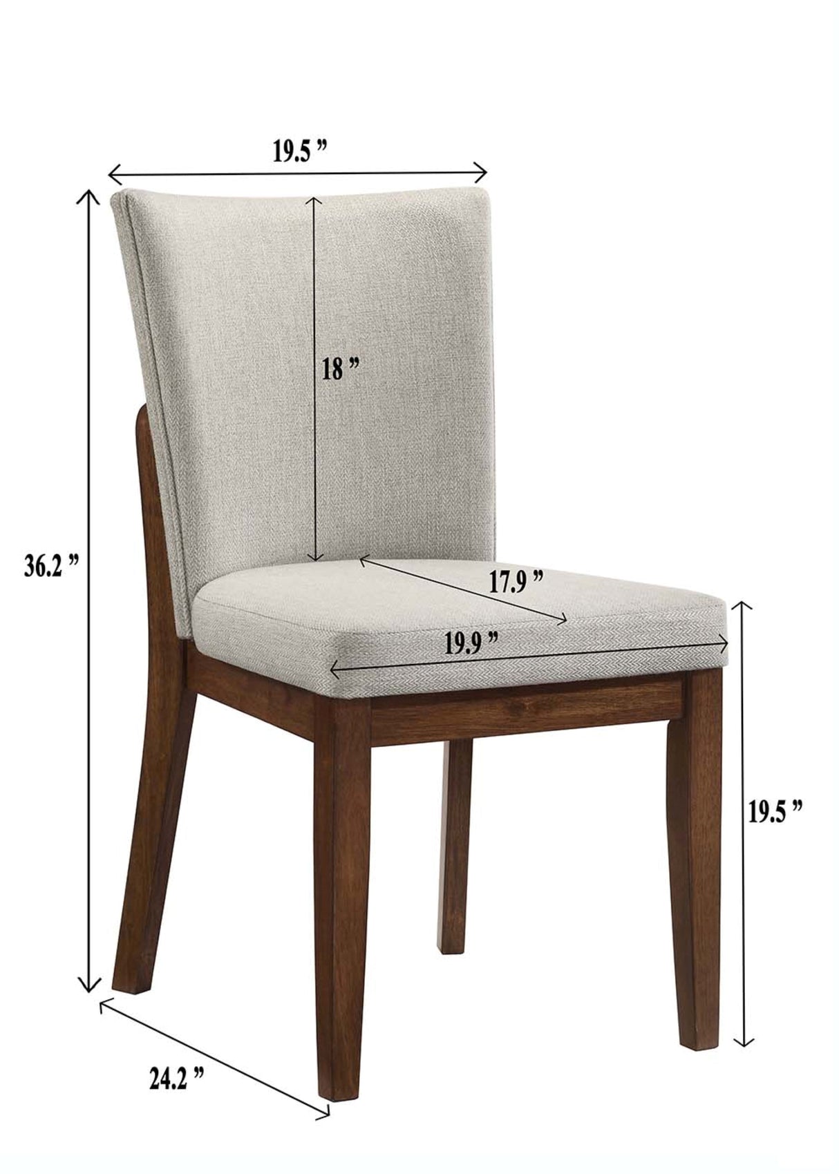 Salerno Beige and Brown Dining Side Chair, Set of 2 by Crown Mark at Eve Furniture