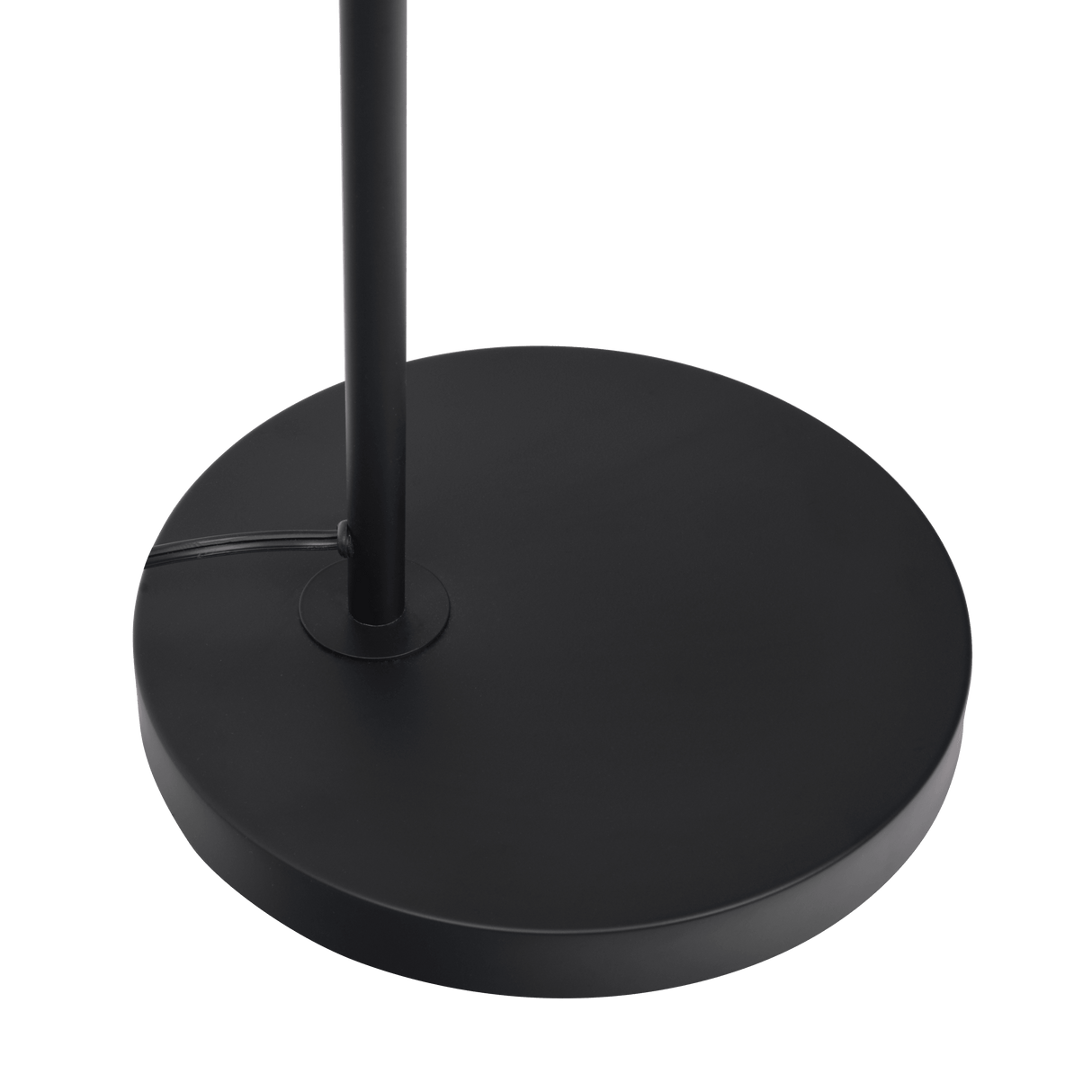 Seoul Black Floor Lamp with Rotary Switch Wood Table Metal Base by Ashcroft Imports at Eve Furniture