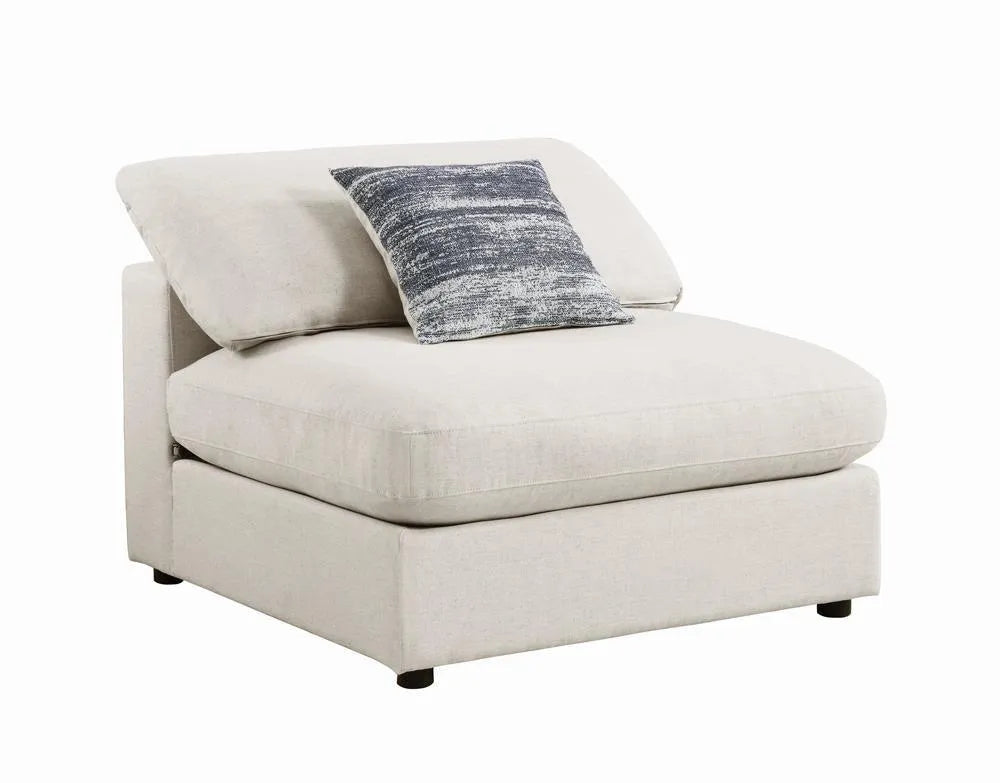 Serene Beige Upholstered Armless Chair by Coaster at Eve Furniture