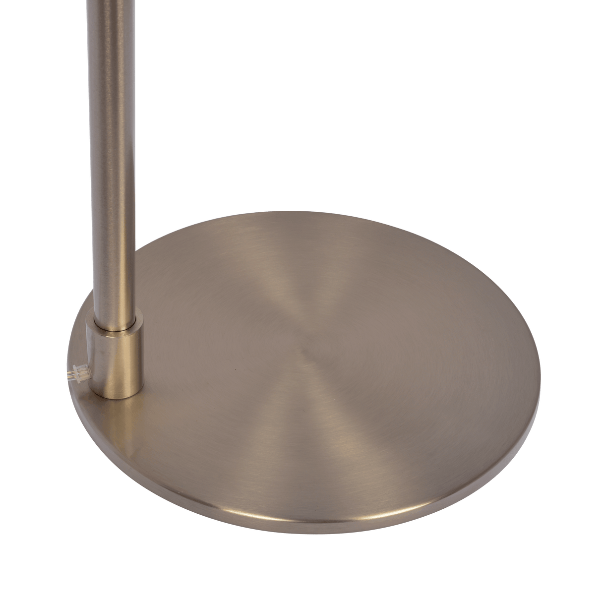 Serene Brushed Nickel Floor Lamp with Rotary Switch Metal Base White Linen Shade by Ashcroft Imports at Eve Furniture