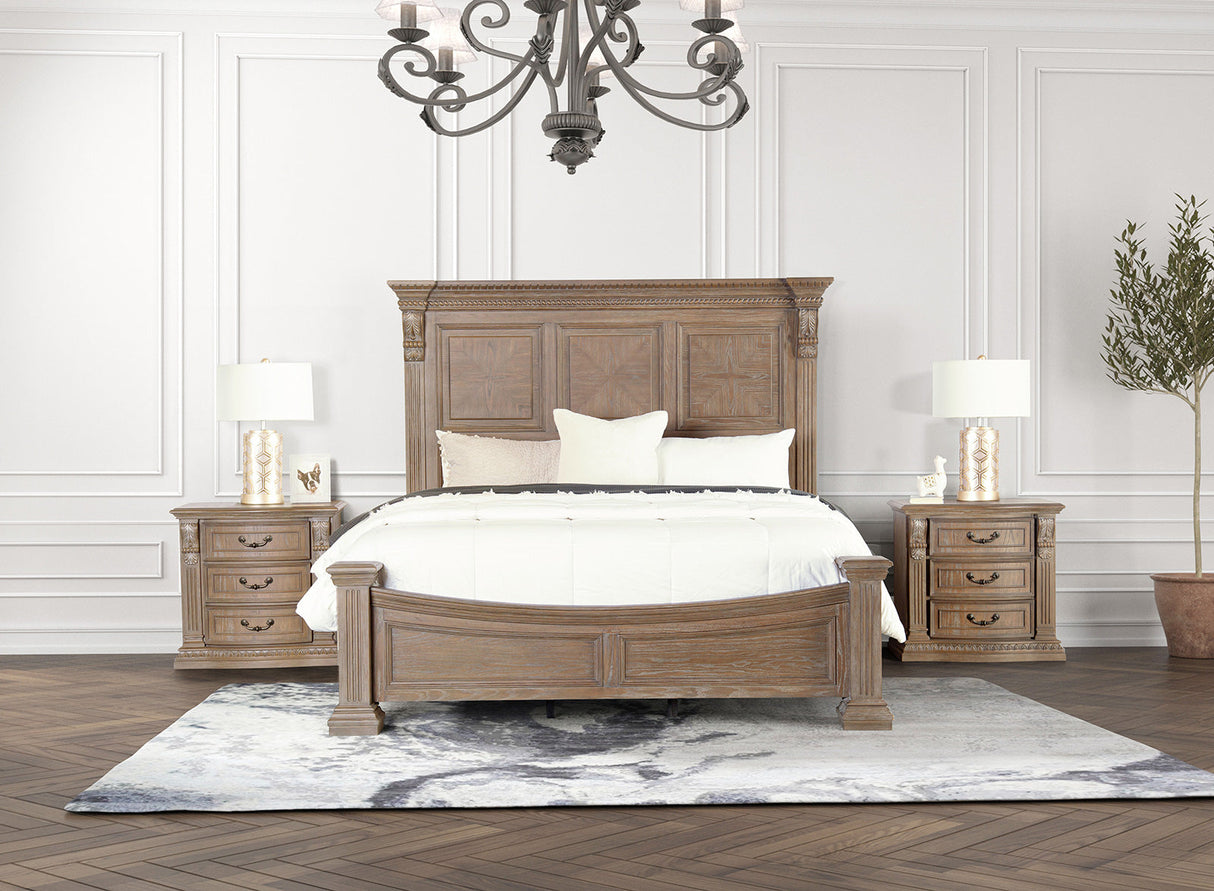 Seven Oaks Weathered Oak King Bed by Furniture of America at Eve Furniture