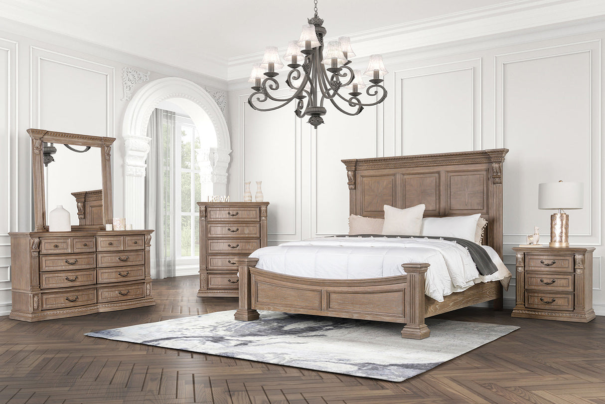 Seven Oaks Weathered Oak Queen Bed by Furniture of America at Eve Furniture