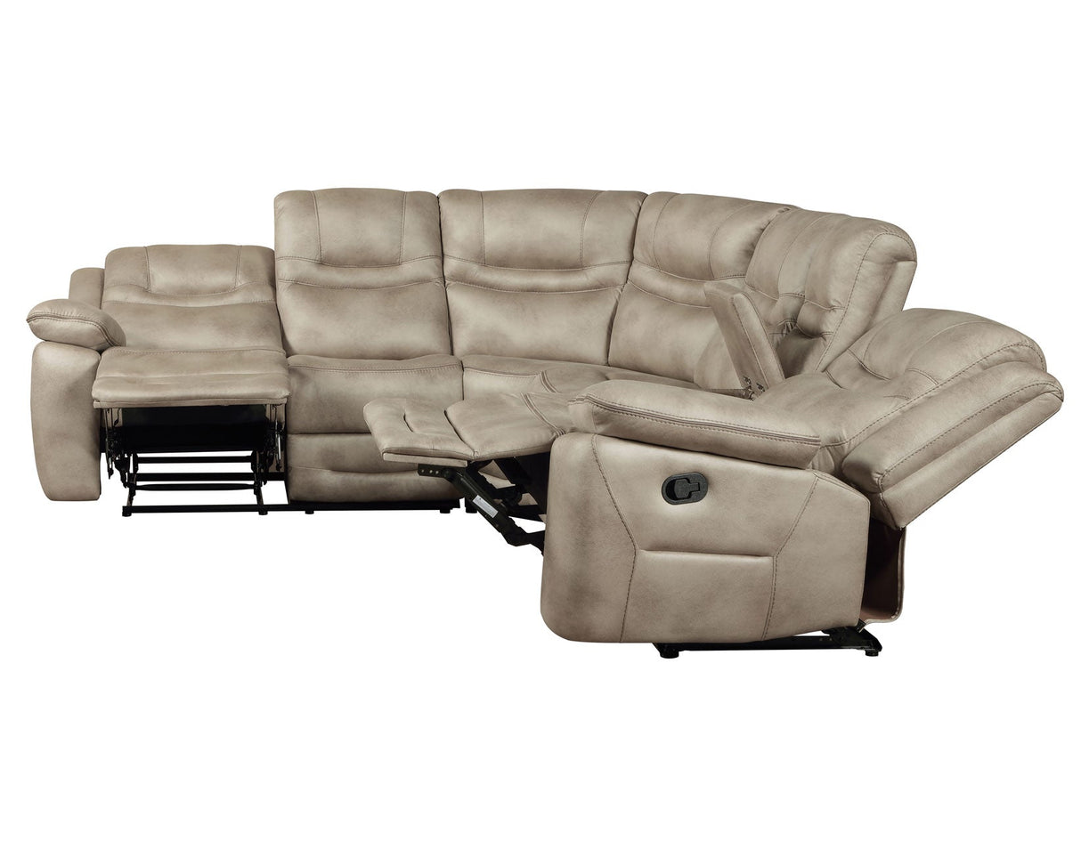 Shelton Brown 3-Piece Manual Reclining Sectional by Steve Silver at Eve Furniture