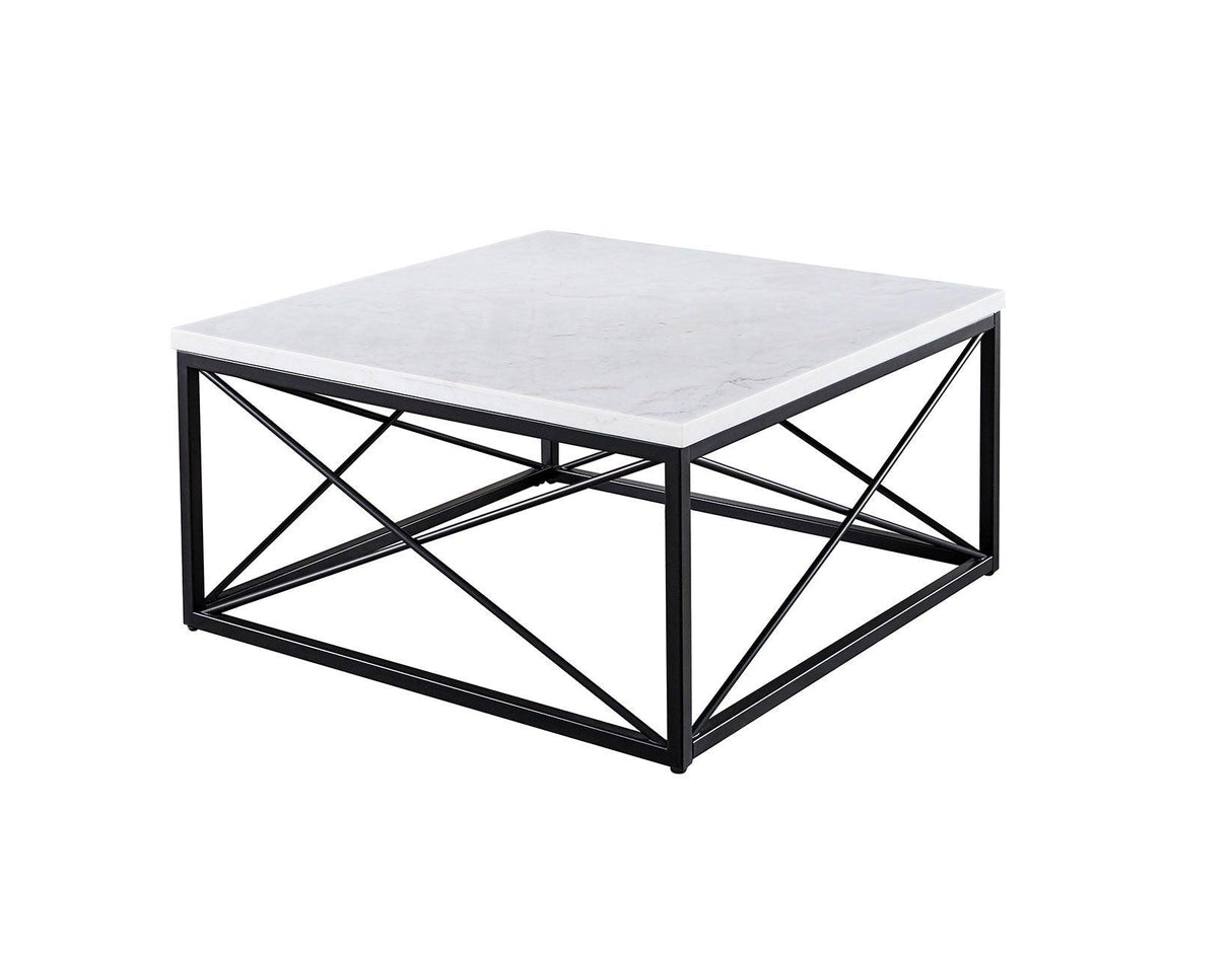 Skyler White Marble Cocktail Table by Steve Silver at Eve Furniture