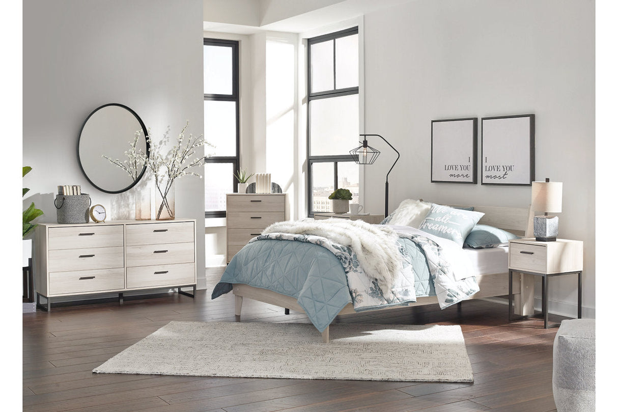 Socalle Light Natural Youth Panel Platform Bedroom Set by Ashley at Eve Furniture