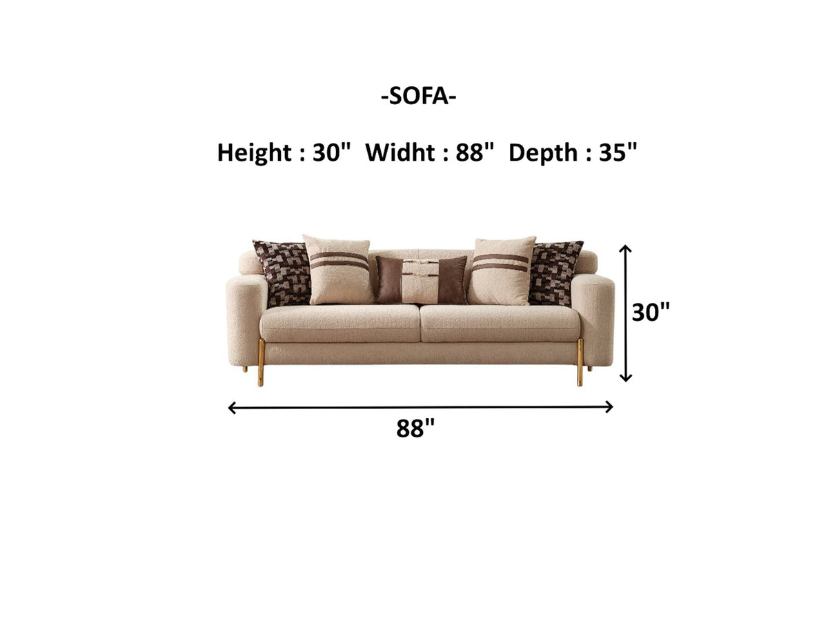 Shelby Beige 4-pieces Livingroom Set
