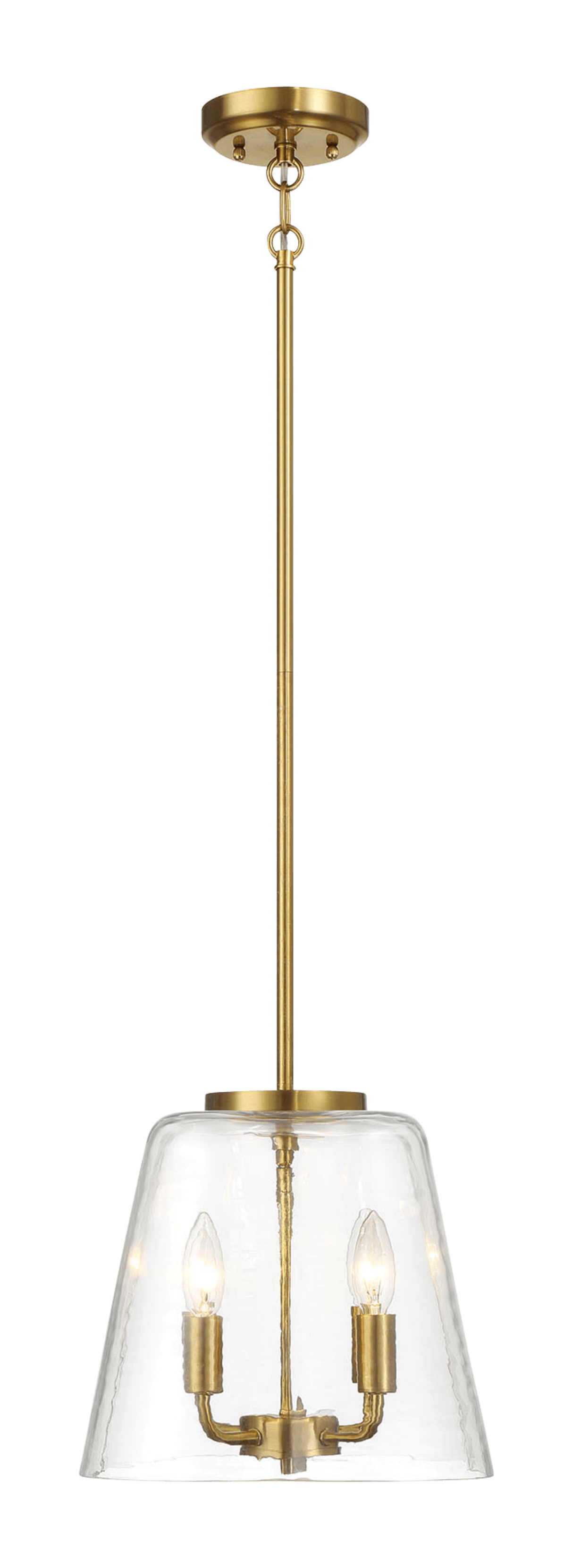 Soiree Four Candle Lights Pendant With Clear Glass - Satin Brass by Ashcroft Imports at Eve Furniture