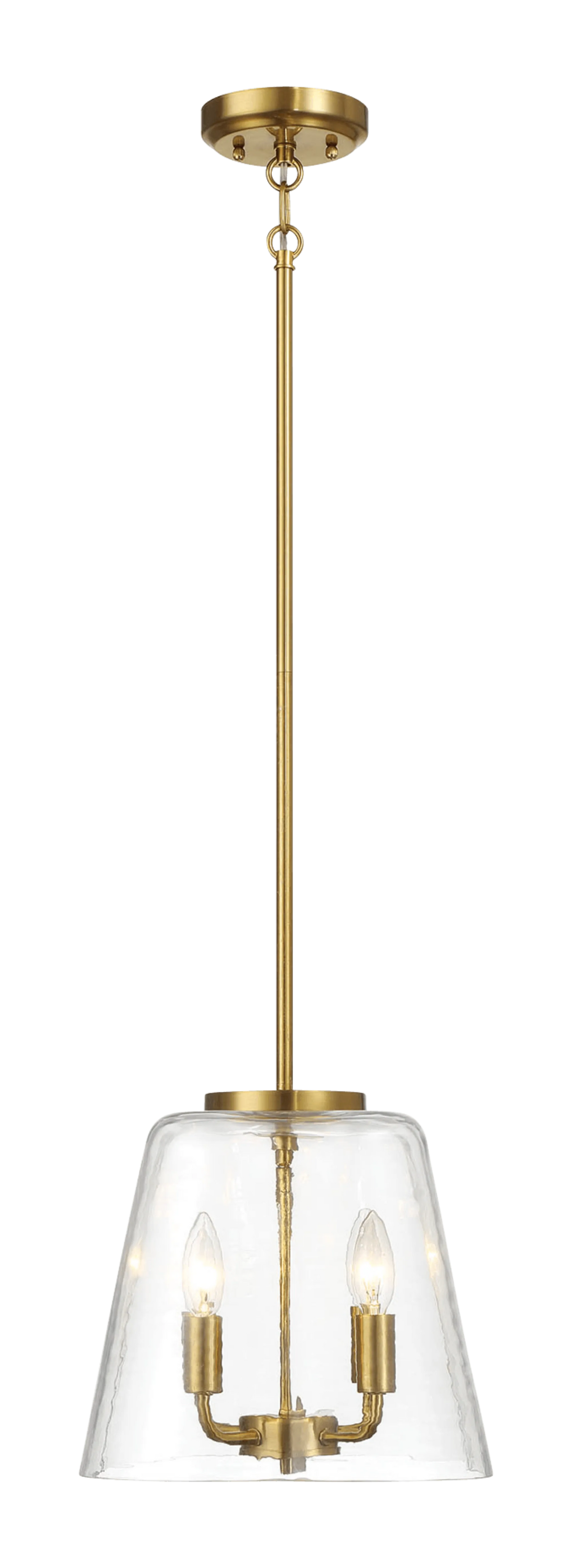 Soiree Four Candle Lights Pendant With Clear Glass - Satin Brass by Ashcroft Furniture at Eve Furniture