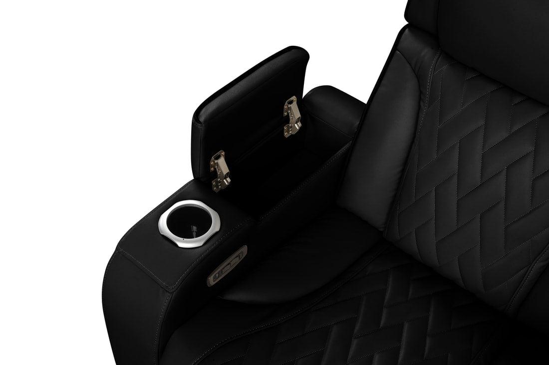 Spain Black Power (Power Headrests) Reclining Sectional by Happy Homes at Eve Furniture