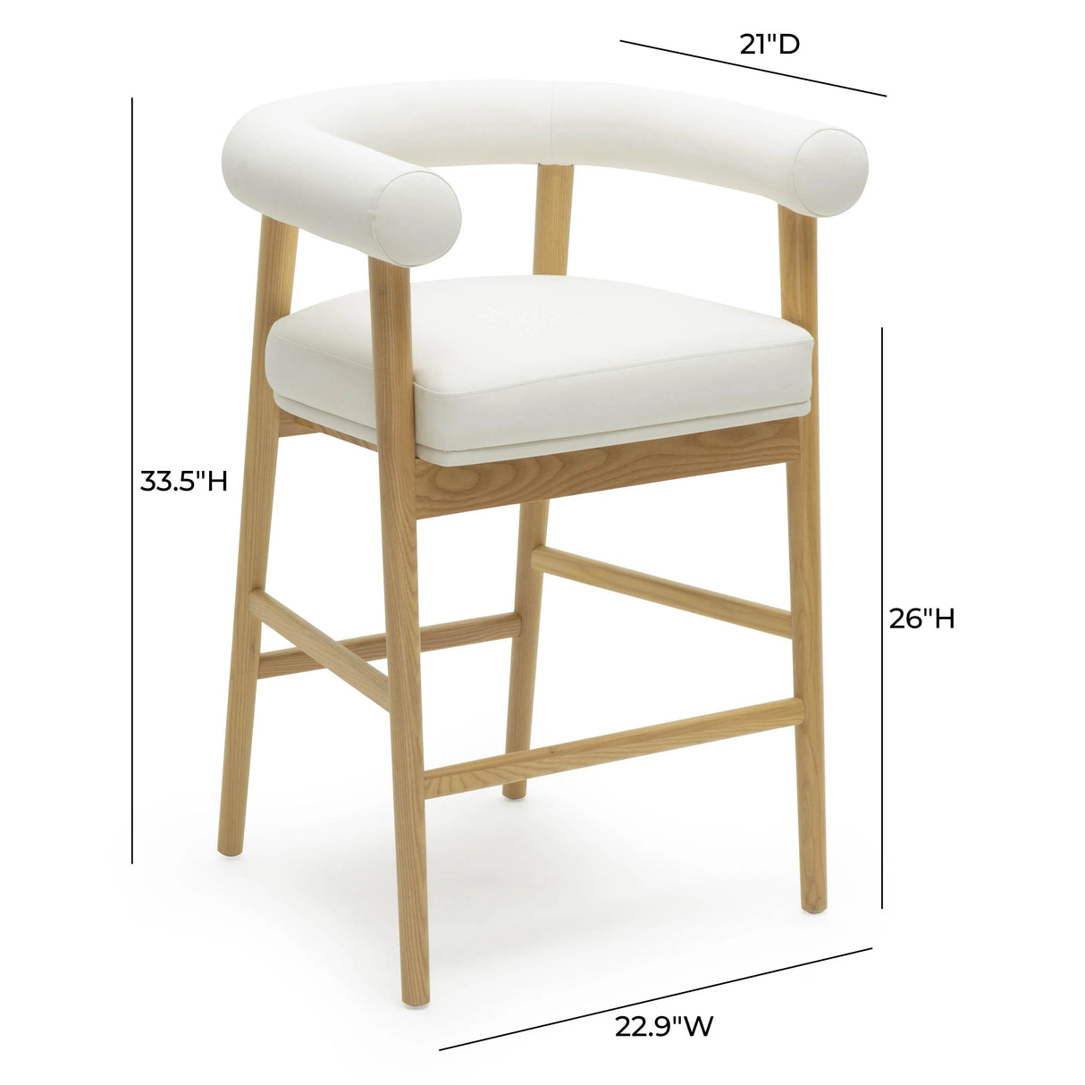 Spara Performance Vegan Leather Counter Stool by TOV Furniture at Eve Furniture