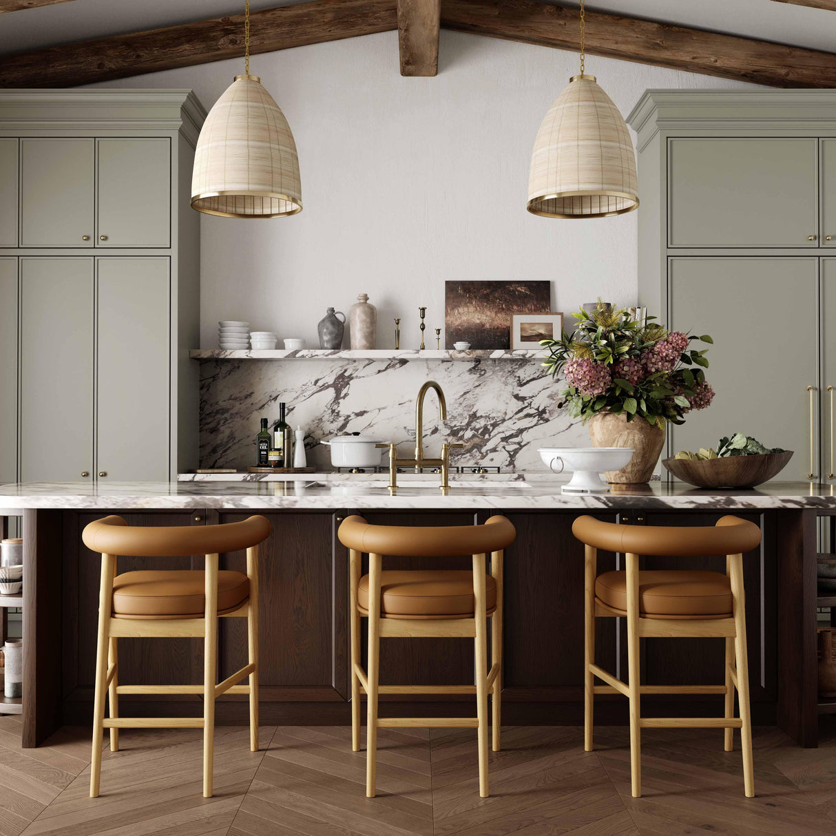 Spara Performance Vegan Leather Counter Stool by TOV Furniture at Eve Furniture