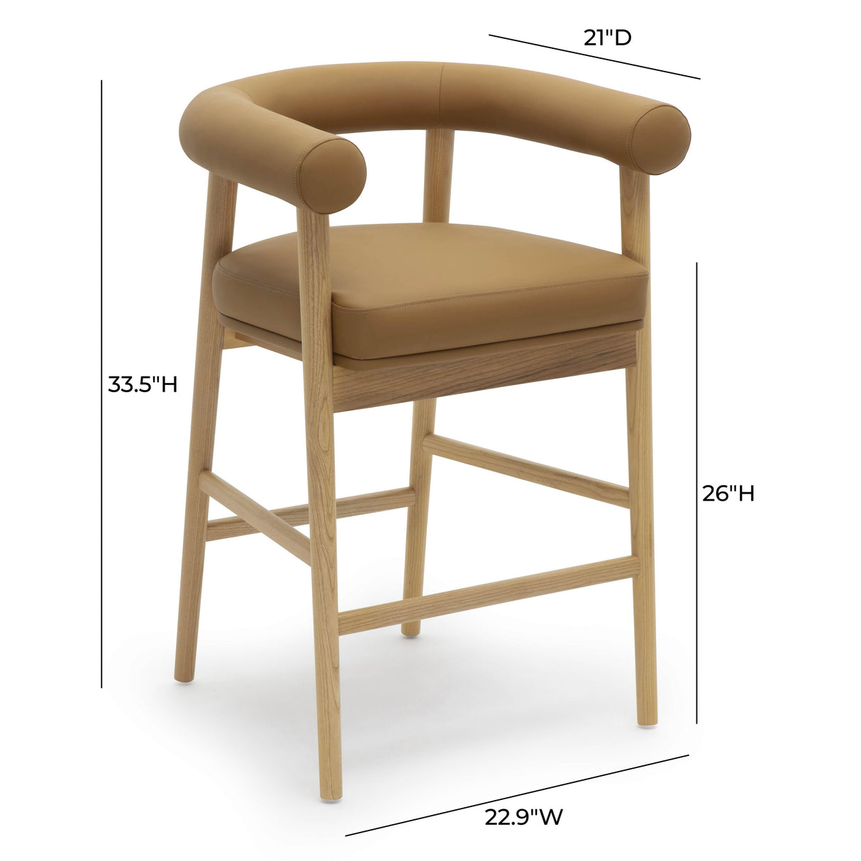 Spara Performance Vegan Leather Counter Stool by TOV Furniture at Eve Furniture