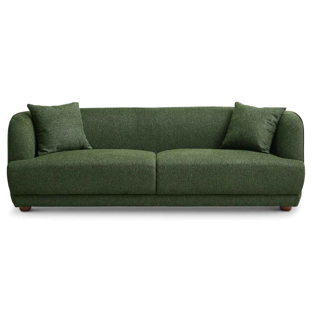 Stanmer Living Room Luxury Fabric Linen Couch in Green