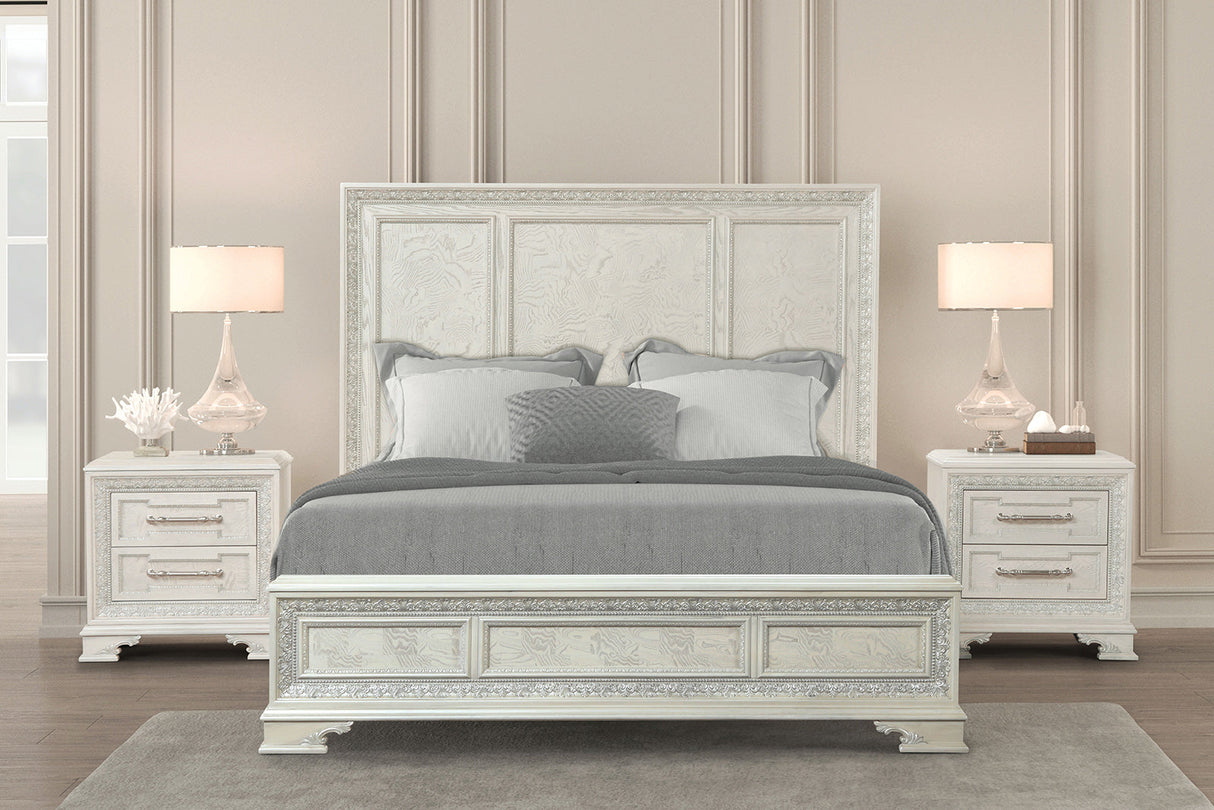 Stella Mia Creamy White King Bed by Furniture of America at Eve Furniture