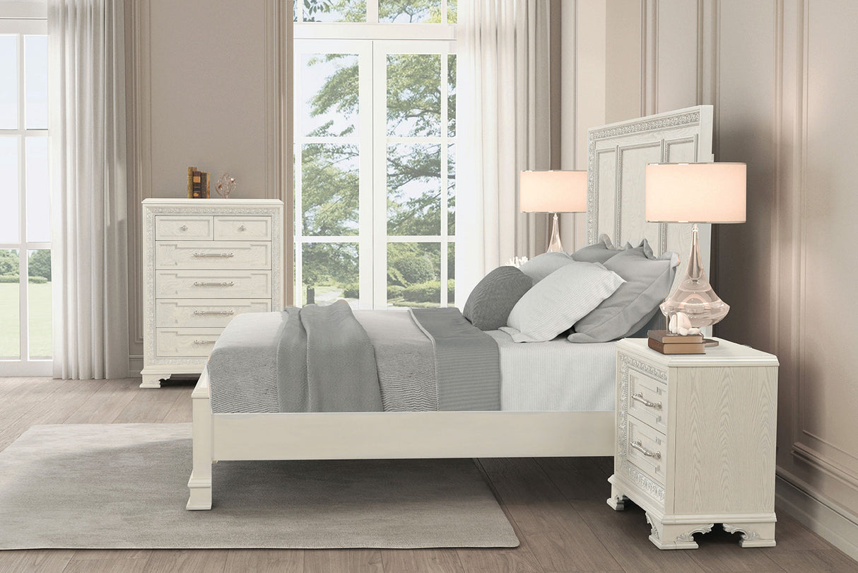 Stella Mia Creamy White King Bed by Furniture of America at Eve Furniture