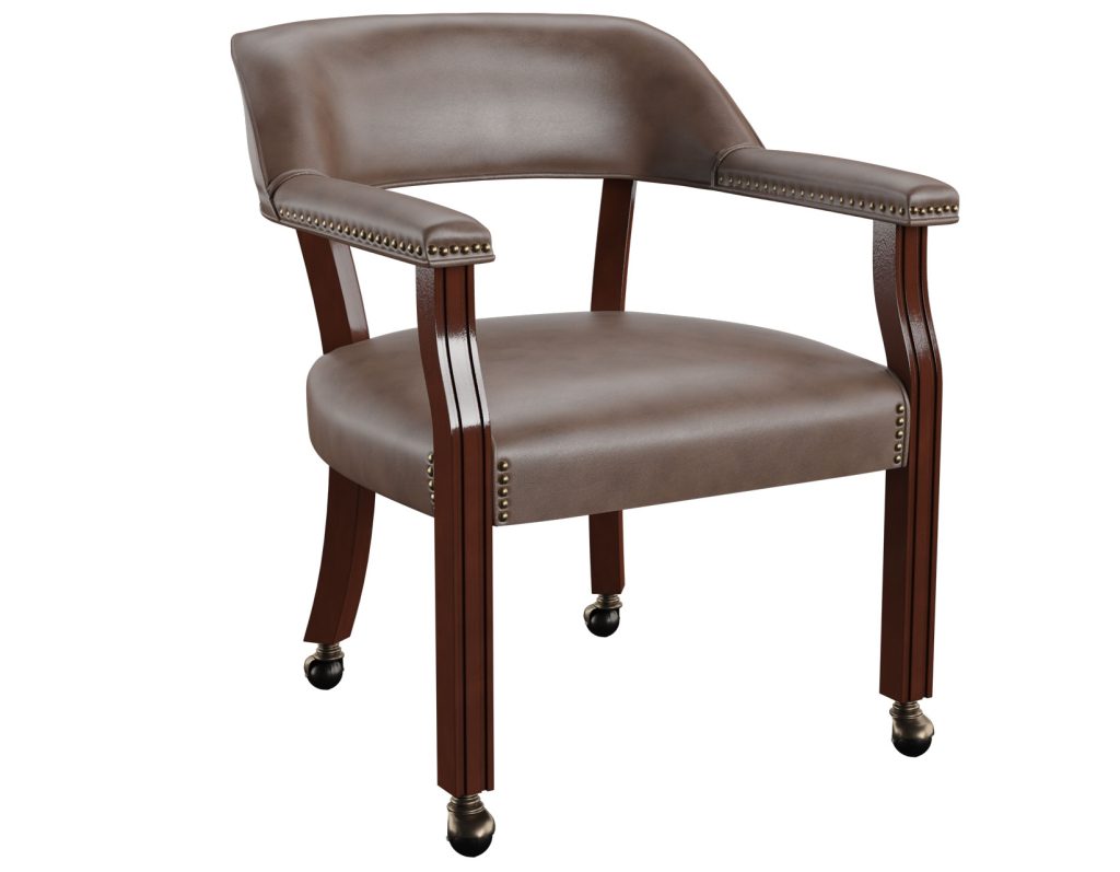 Tournament Brown Arm Chair w/Casters